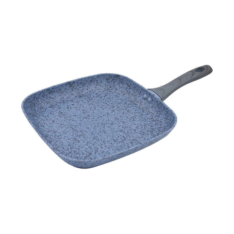 Smidde kokekar i aluminium med blå granitt nonstick-belegg