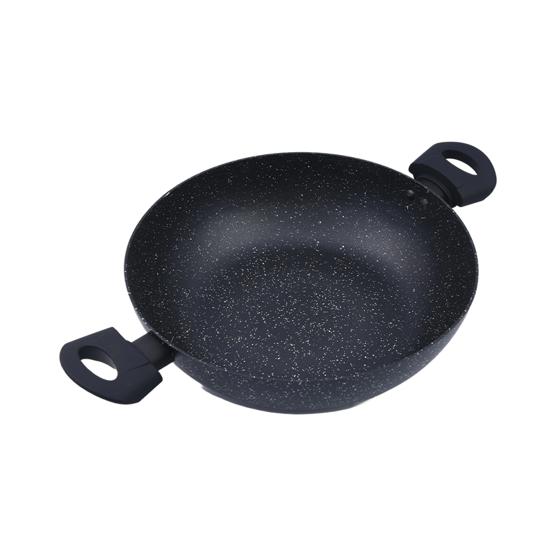 Presset aluminium wok med 2 sidehåndtak