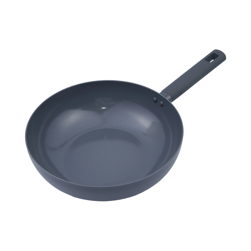 Presset aluminium Wok svart marmor