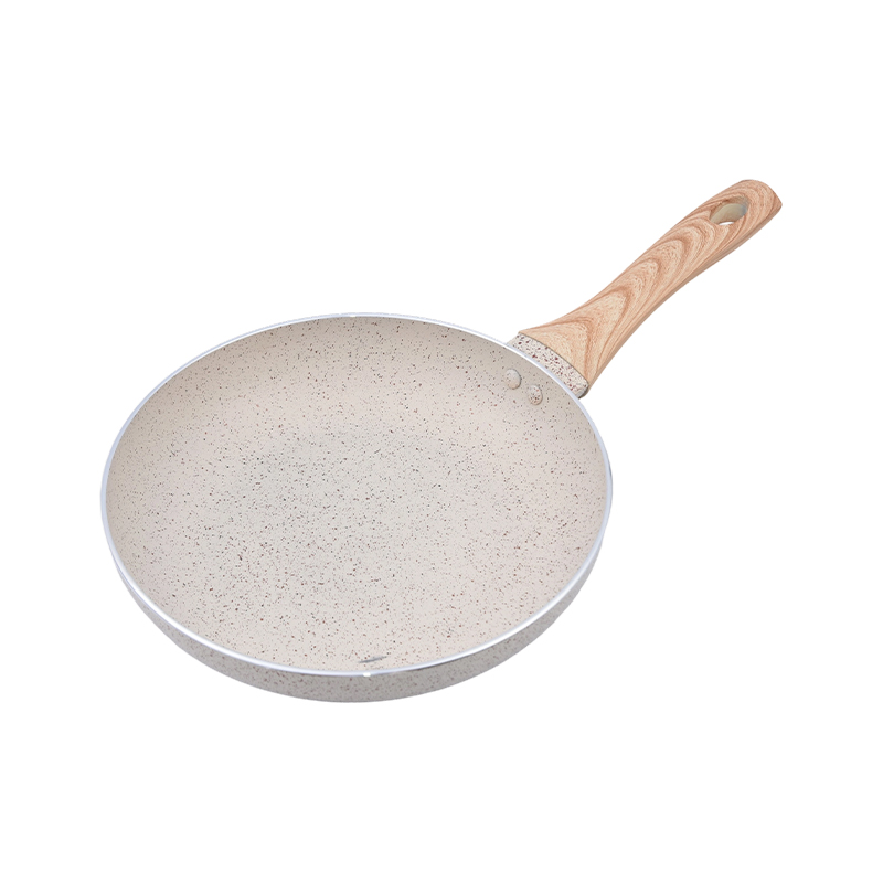 Presset aluminium kokekar sett med kremmarmor nonstick-belegg
