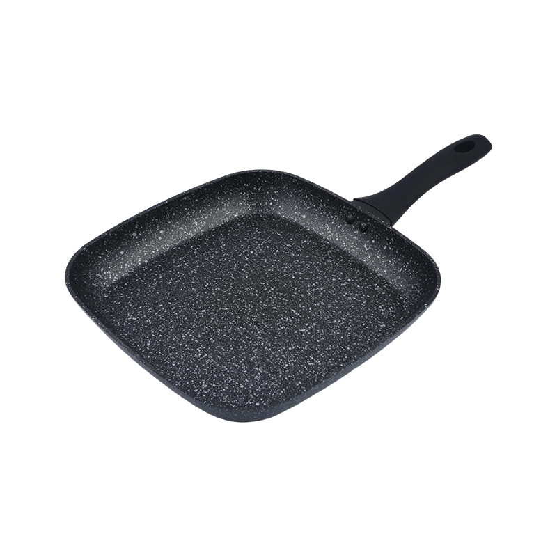Grillpanne i smidd aluminium med svart marmor